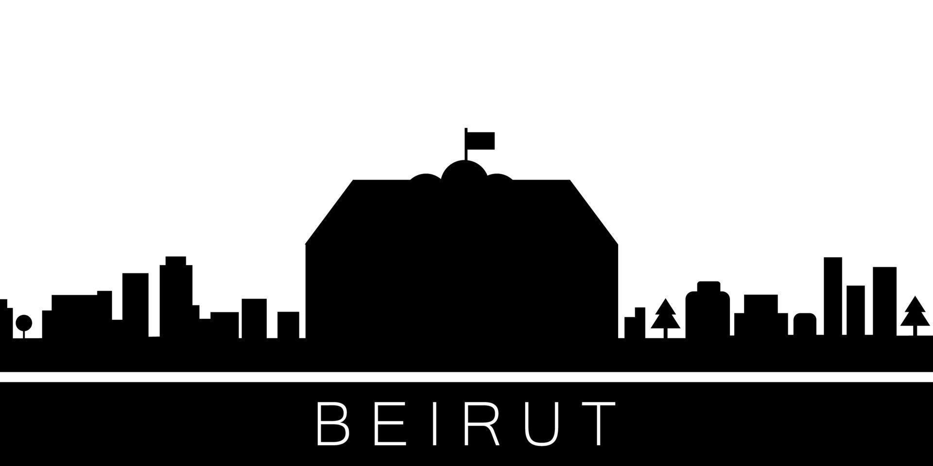 Beirut detailed skyline vector