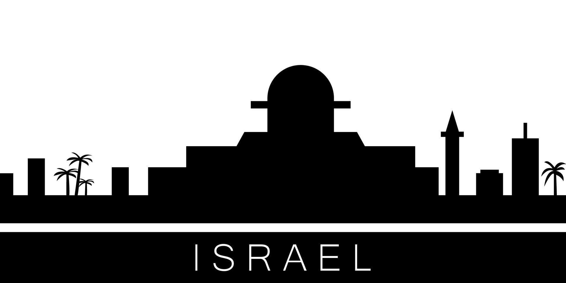 Israel detailed skyline vector