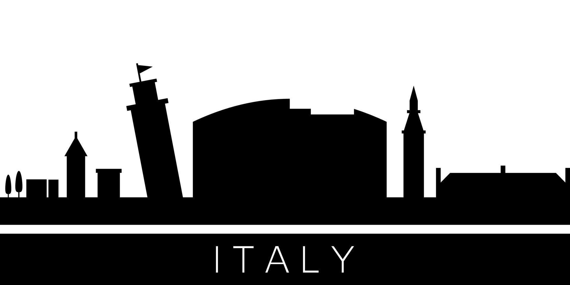 Italy detailed skyline vector icon