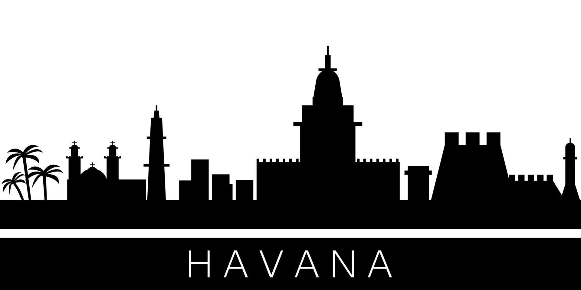 Havana detailed skyline vector