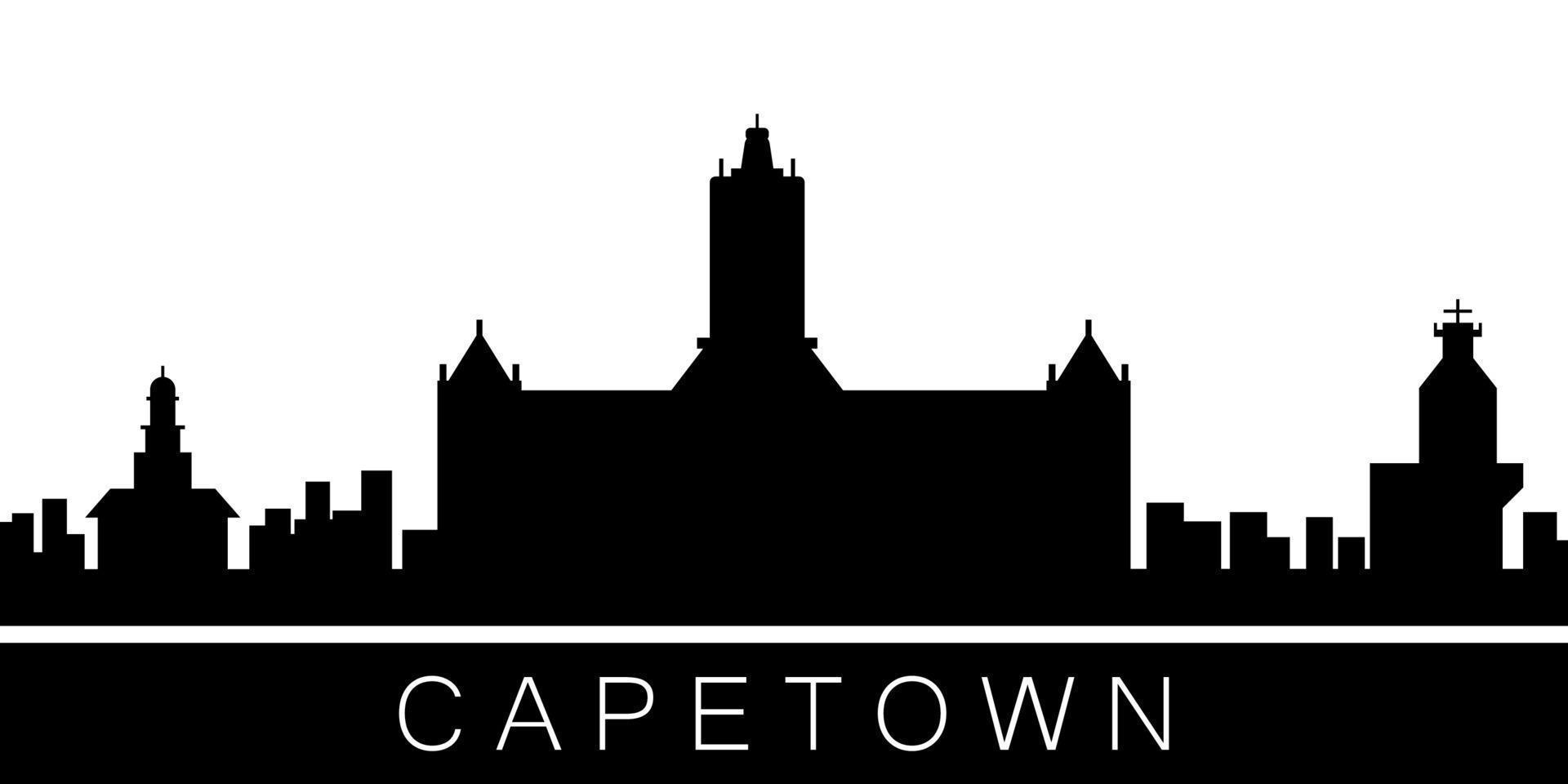 Cape Town detailed skyline vector icon