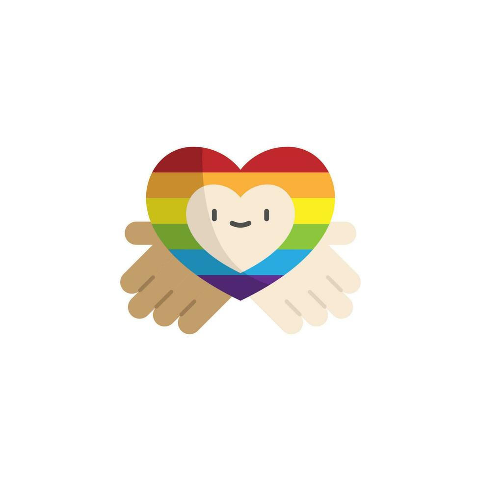 World pride day, heartcolor vector icon