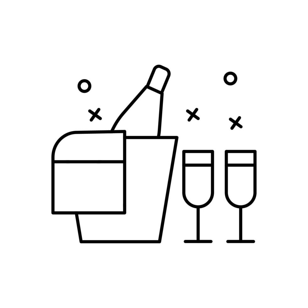 Wine buttle and glasses vector icon