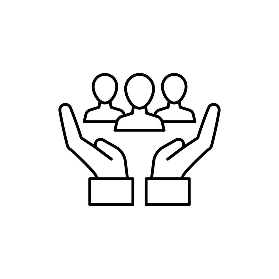 Care human hands vector icon