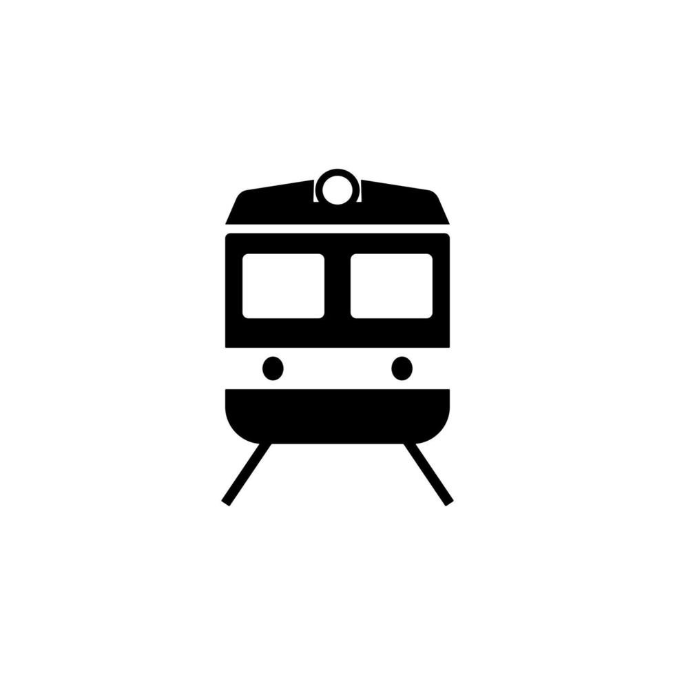 front view train, transport vector icon