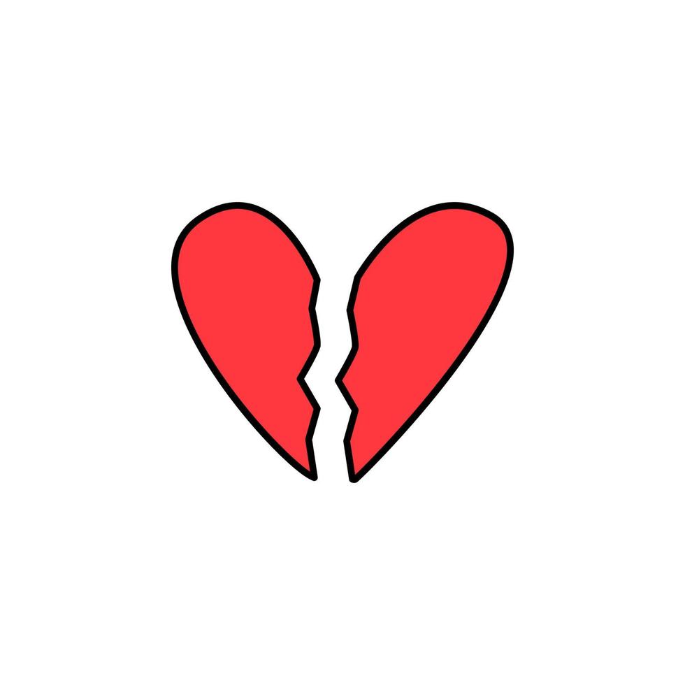 Valentine's Day, broken hear vector icon