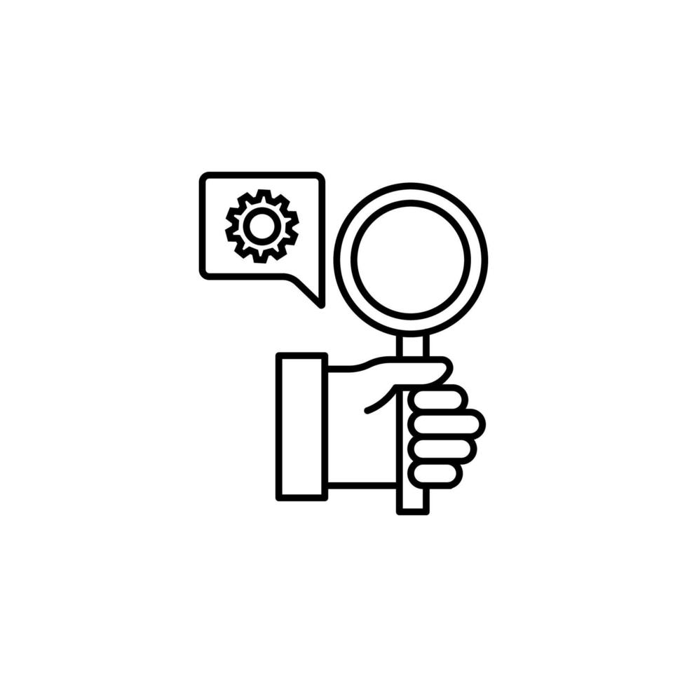 hand, search, gear vector icon