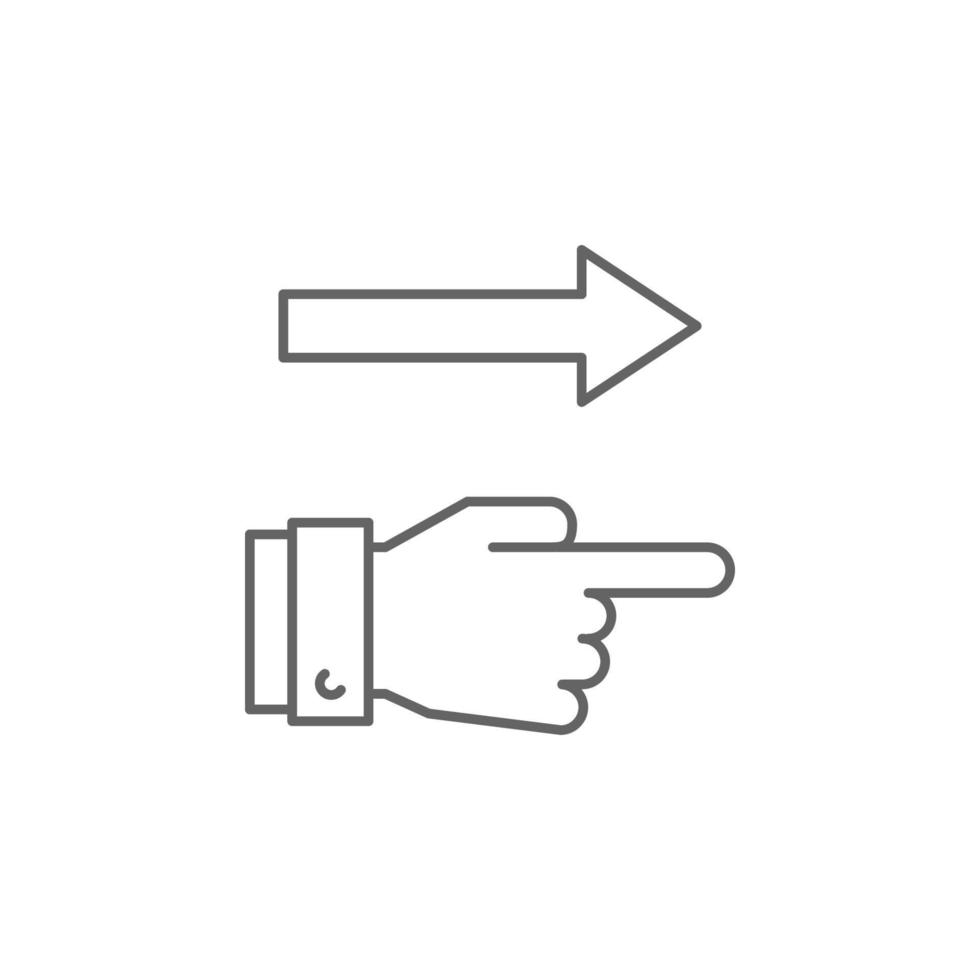 Hand, arrow, right vector icon