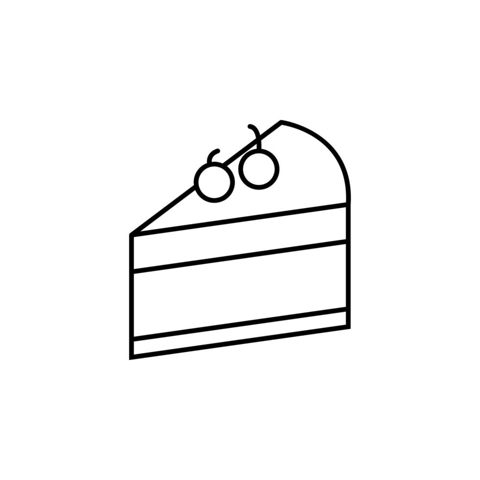 tarta, Cereza vector icono