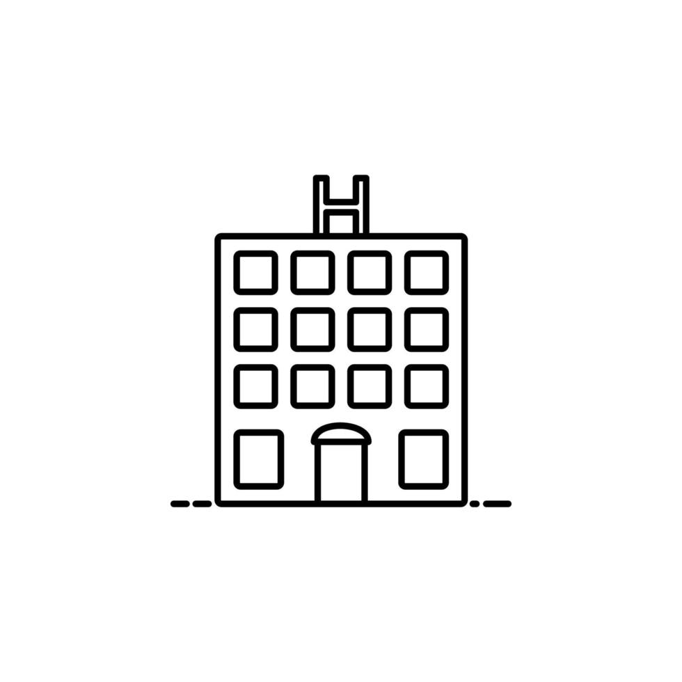 hotel building dusk style vector icon