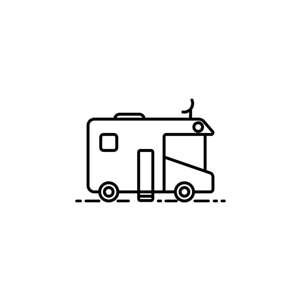 House on wheels dusk style vector icon