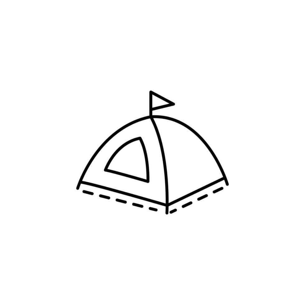 tent dusk style vector icon