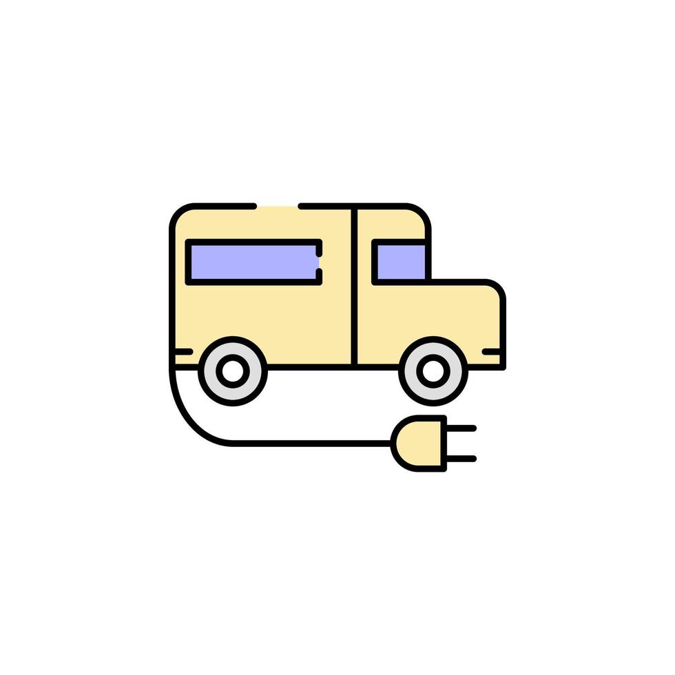 Eco School Bus vector icon