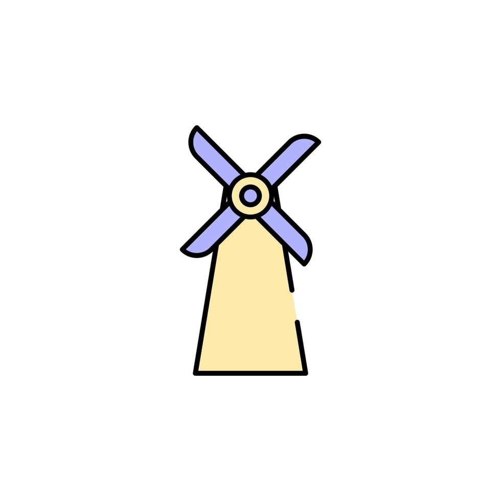 Windmill power vector icon