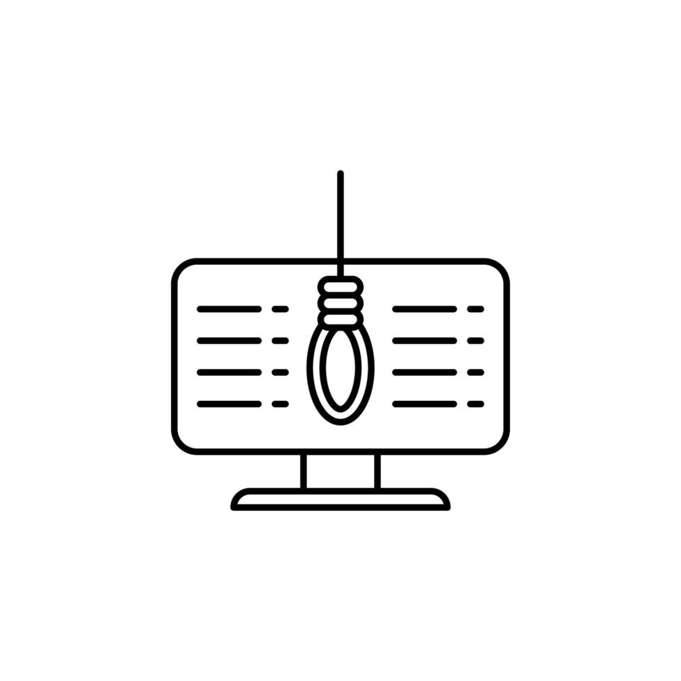 Computer, cyber, robbery vector icon