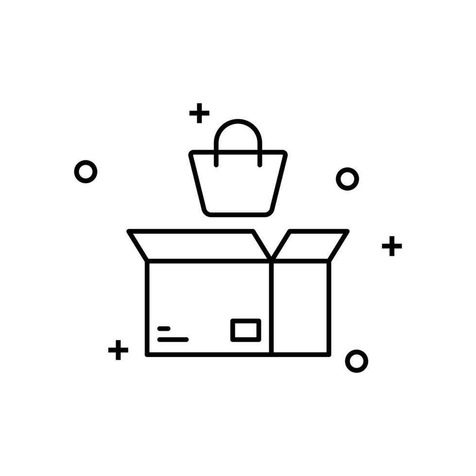 Box shopping bag vector icon