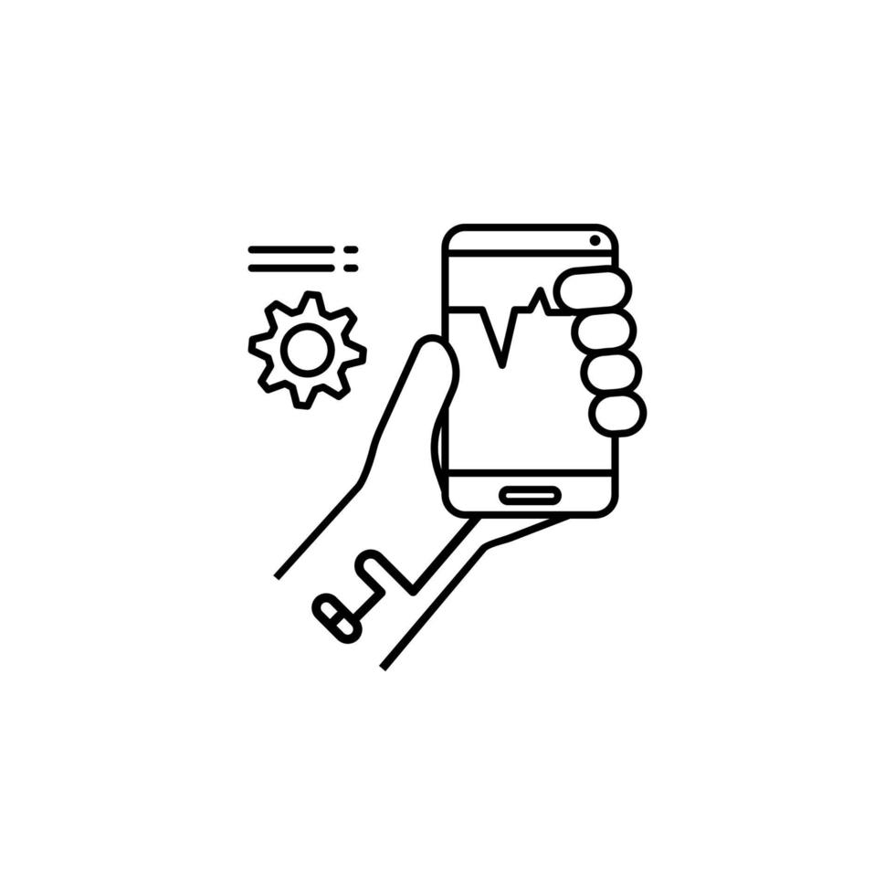 Smartphone, check, hand vector icon