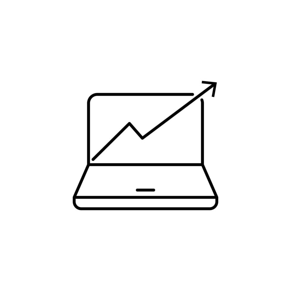 laptop up arrow vector icon