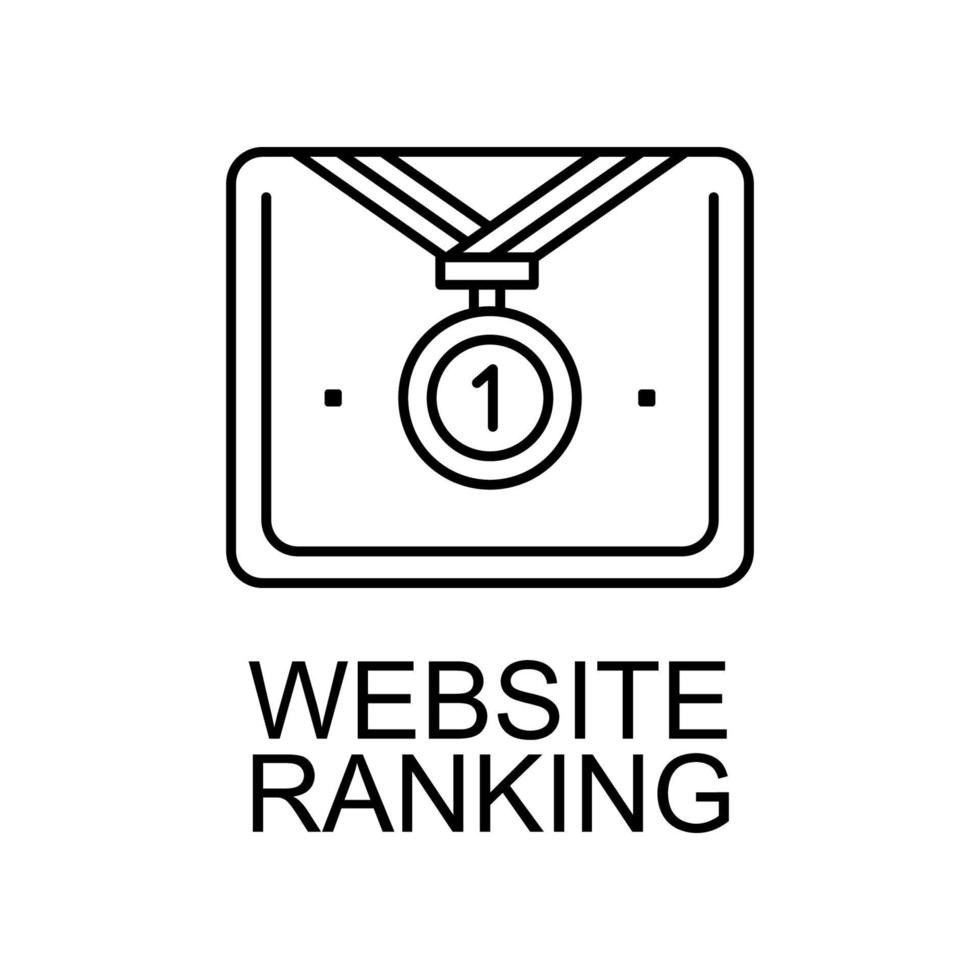 website ranking line vector icon