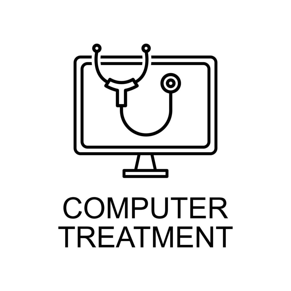 computer treatment vector icon