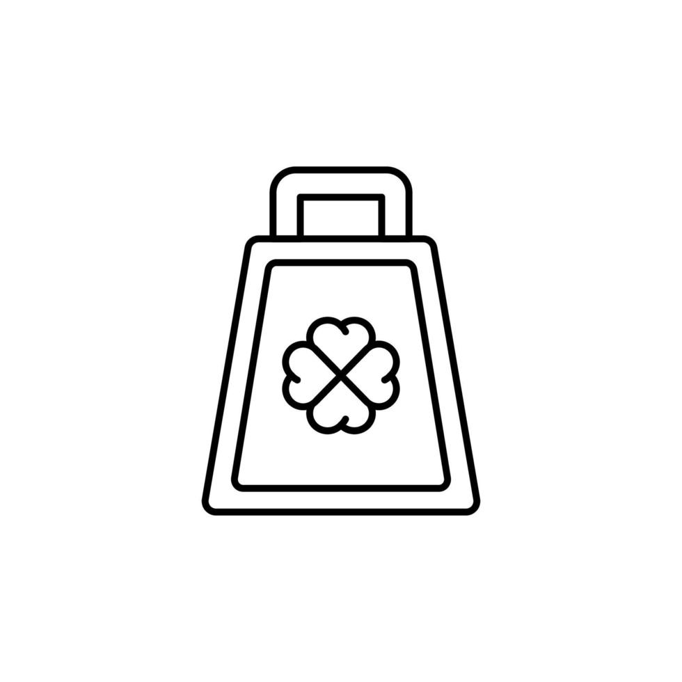 Cowbell, clover, instrument vector icon