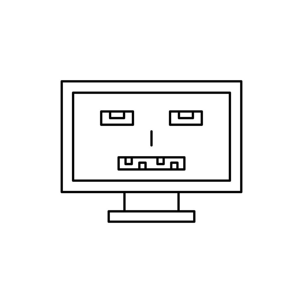 Robotic technology monitor hack vector icon