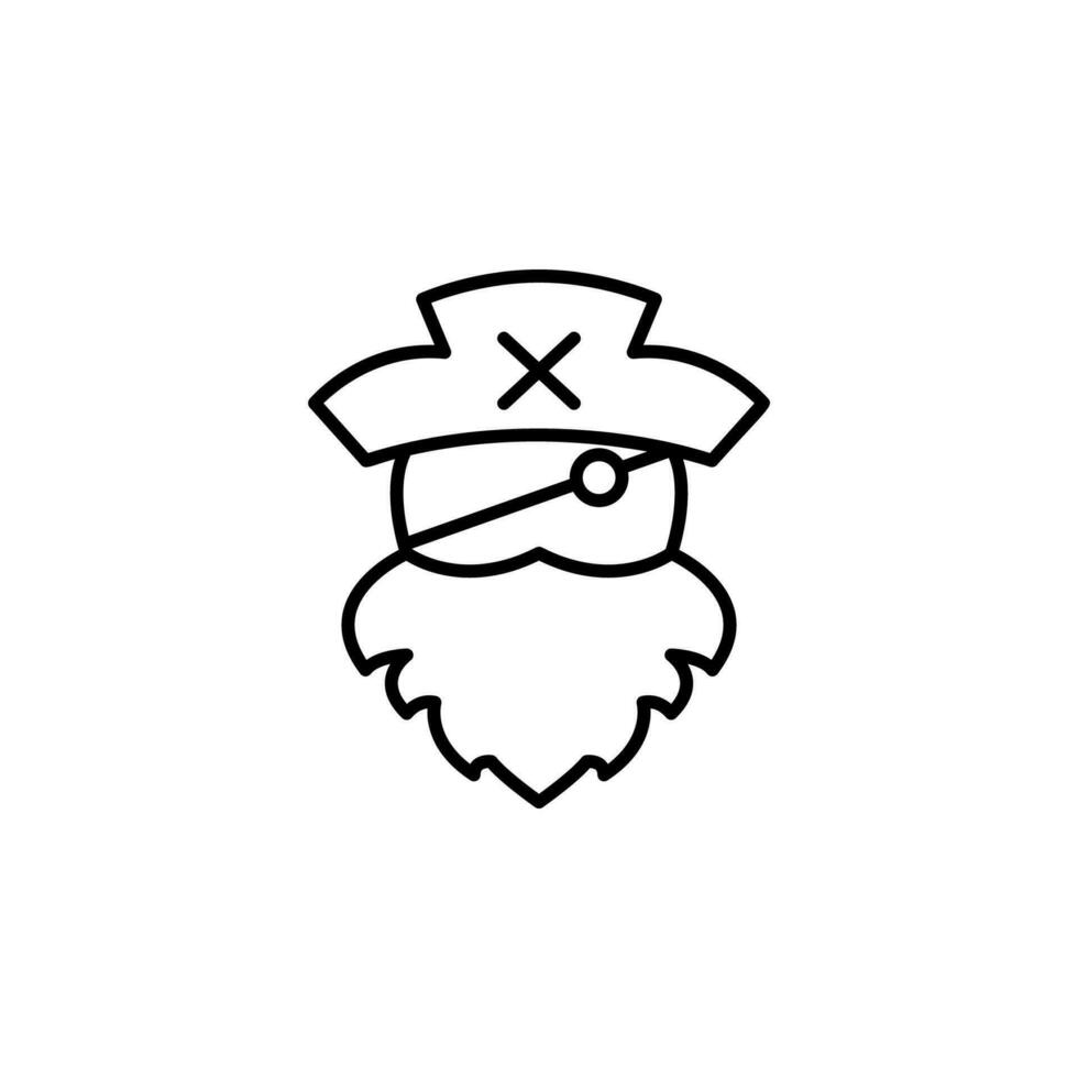 barba, pirata vector icono