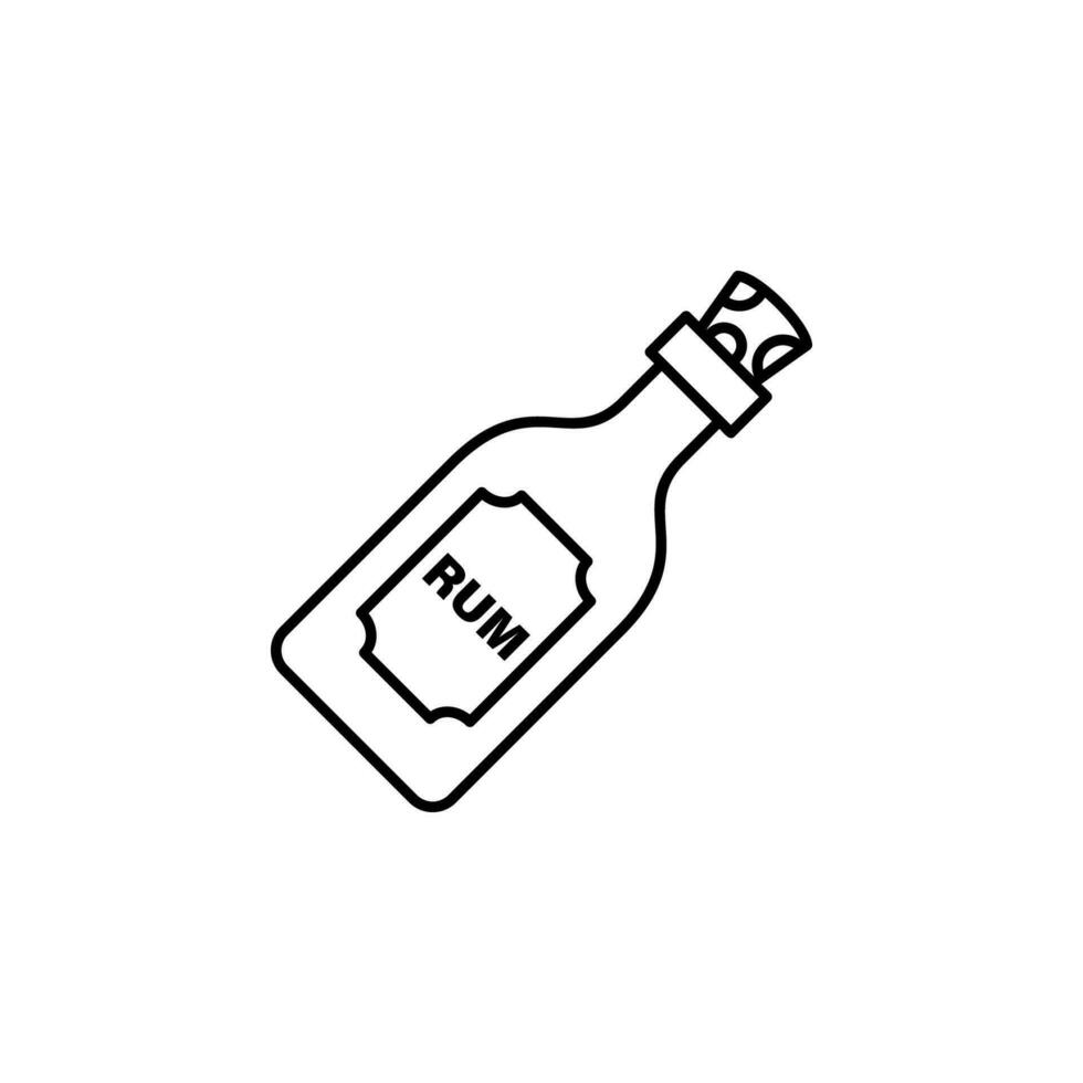 Rum, bottle, pirate vector icon