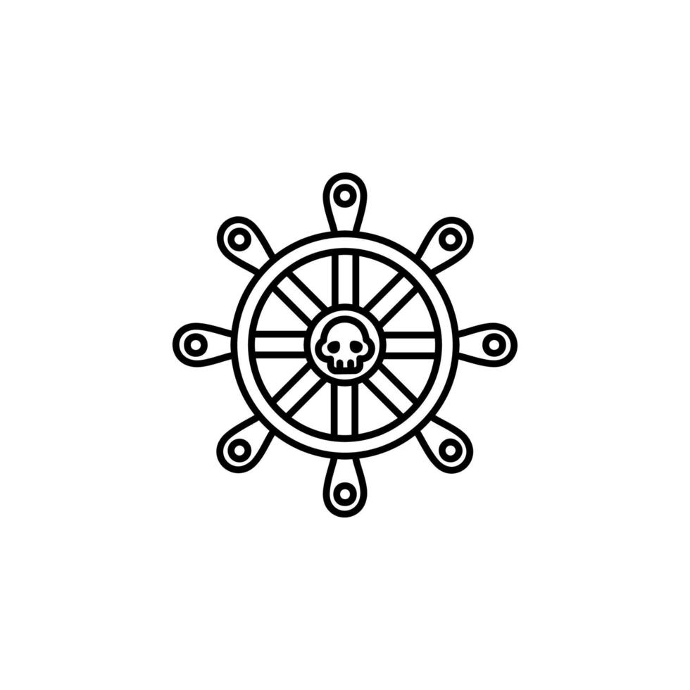 Rudder, pirate vector icon