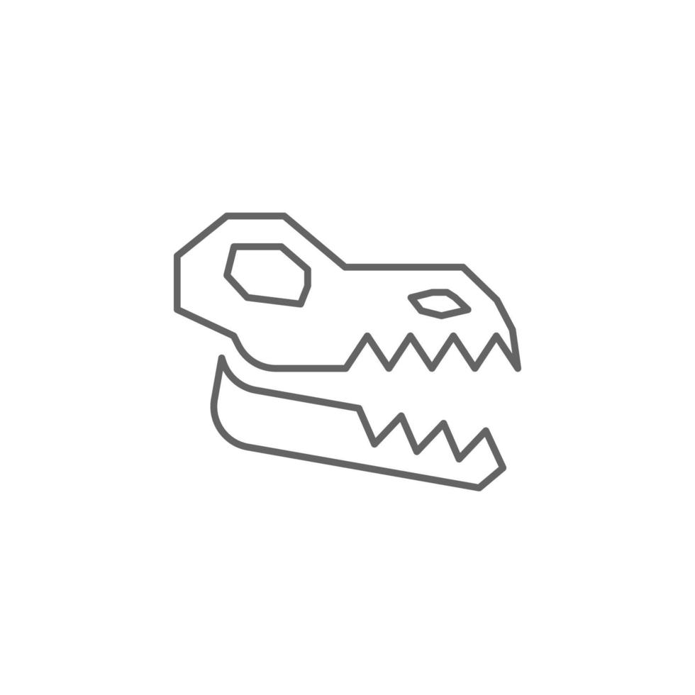 Prehistoric skull fossil vector icon