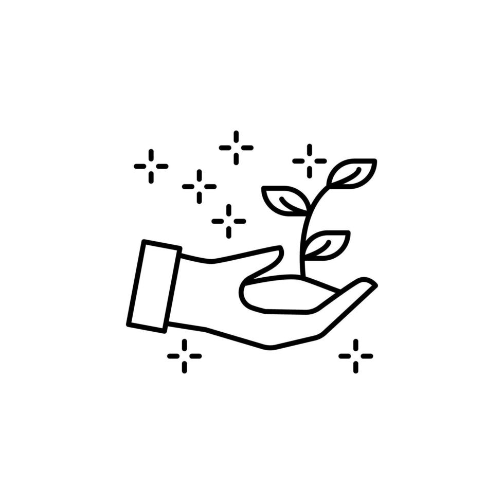 Sprout hand plant vector icon