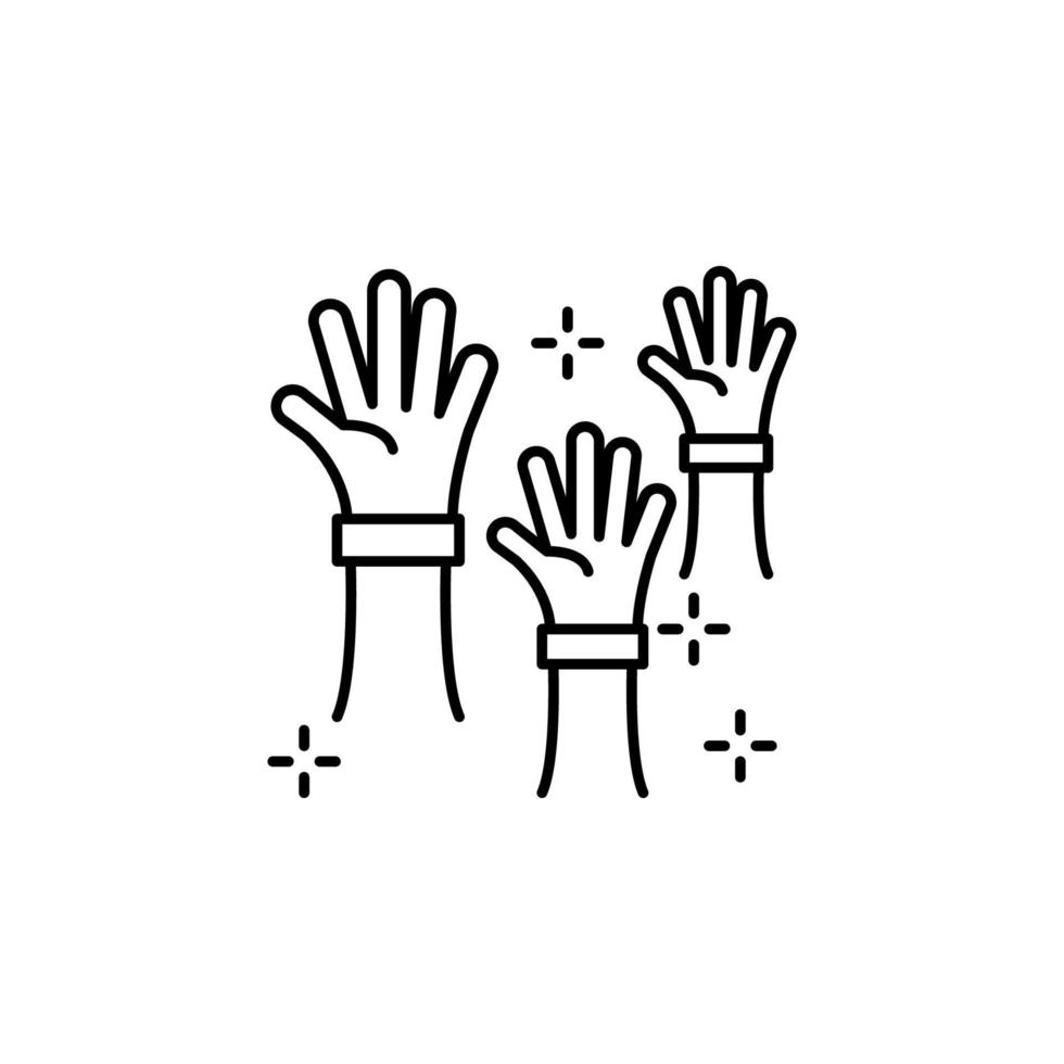 Volunteer hands vector icon