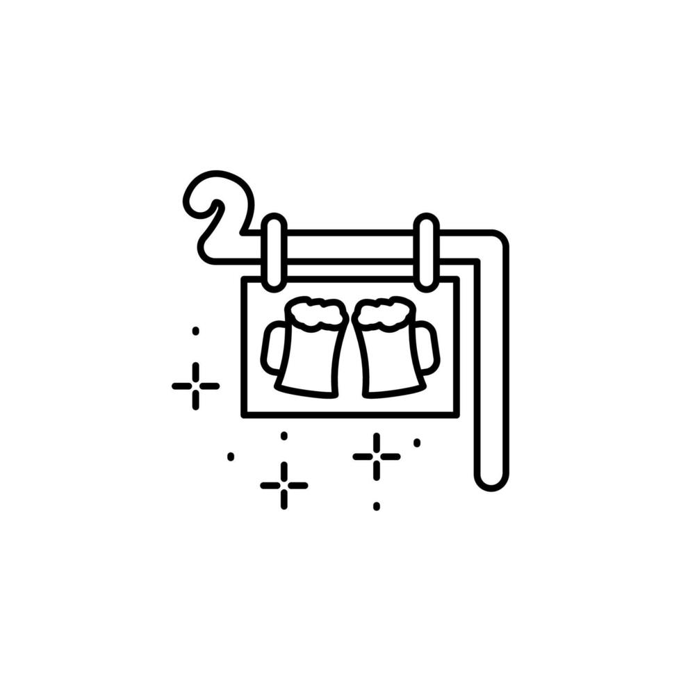 Pub, sign vector icon
