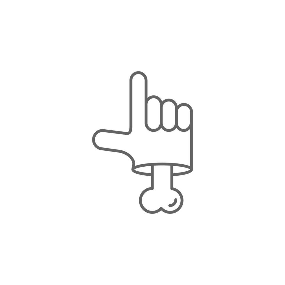 Hand, bone, nasty vector icon