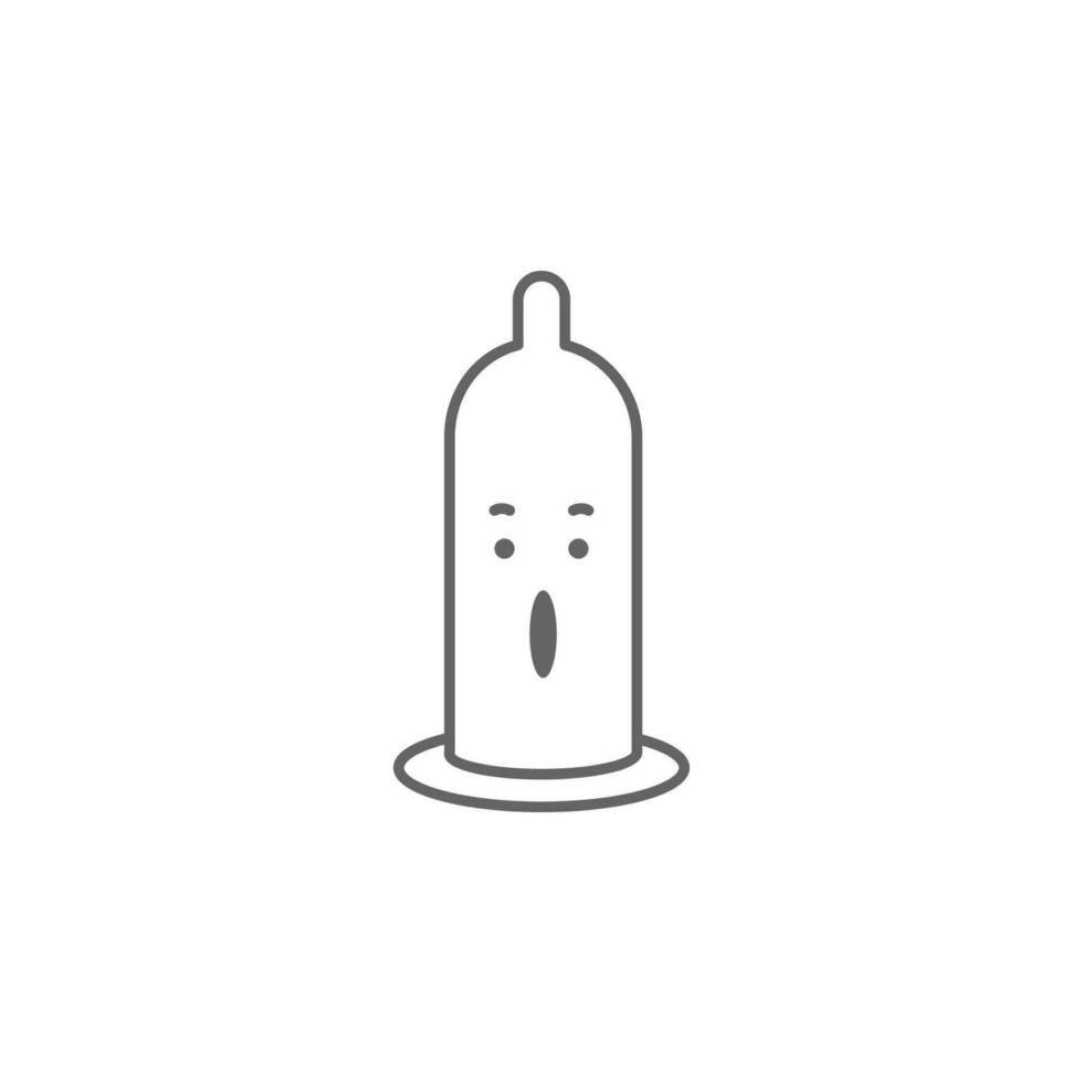 Broken condom, surprising vector icon