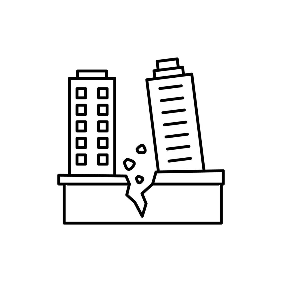 Building, earthquake vector icon