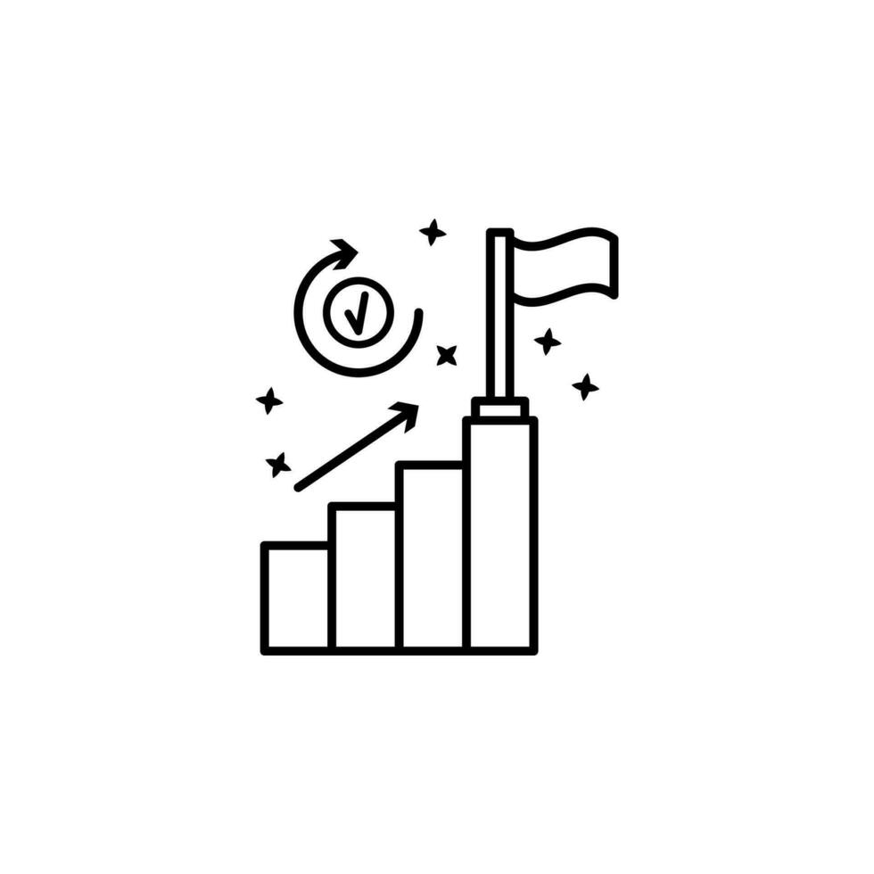 Flag job up gain vector icon