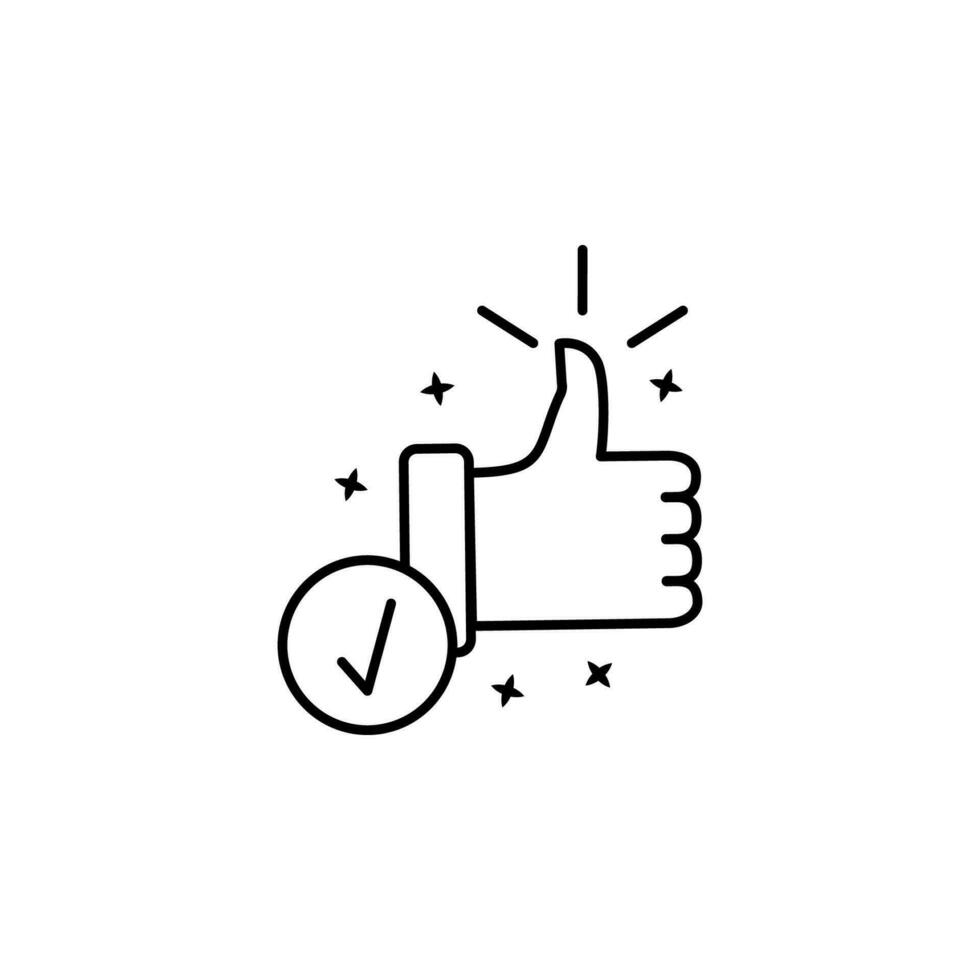 Acknowledgement hand like vector icon