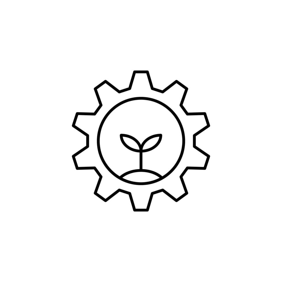 ecology, soil, gear vector icon