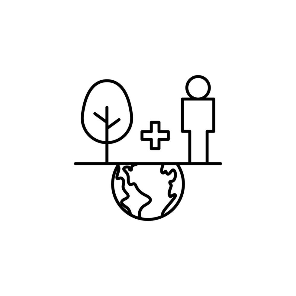 ecology, earth day, balance, tree, human vector icon