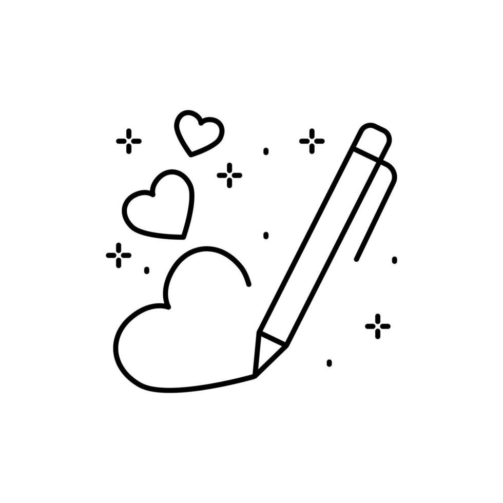 Heart, pen vector icon