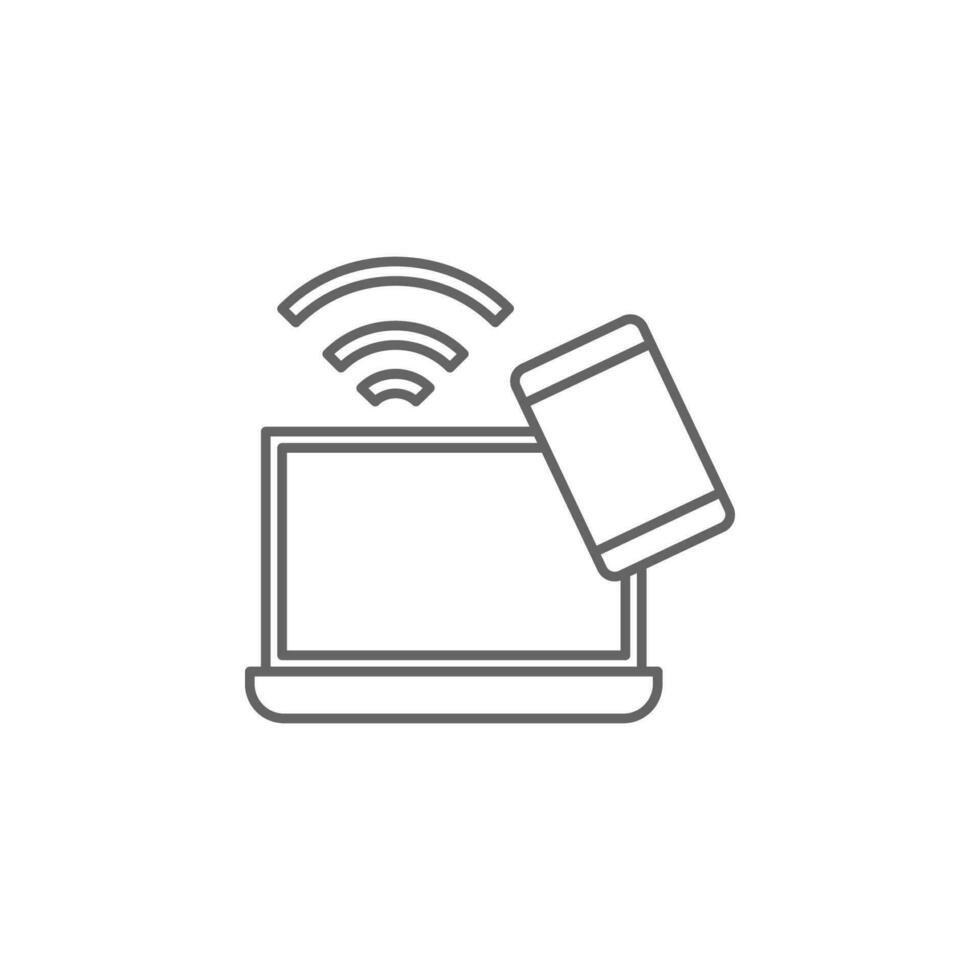 Electronics, laptop, phone vector icon