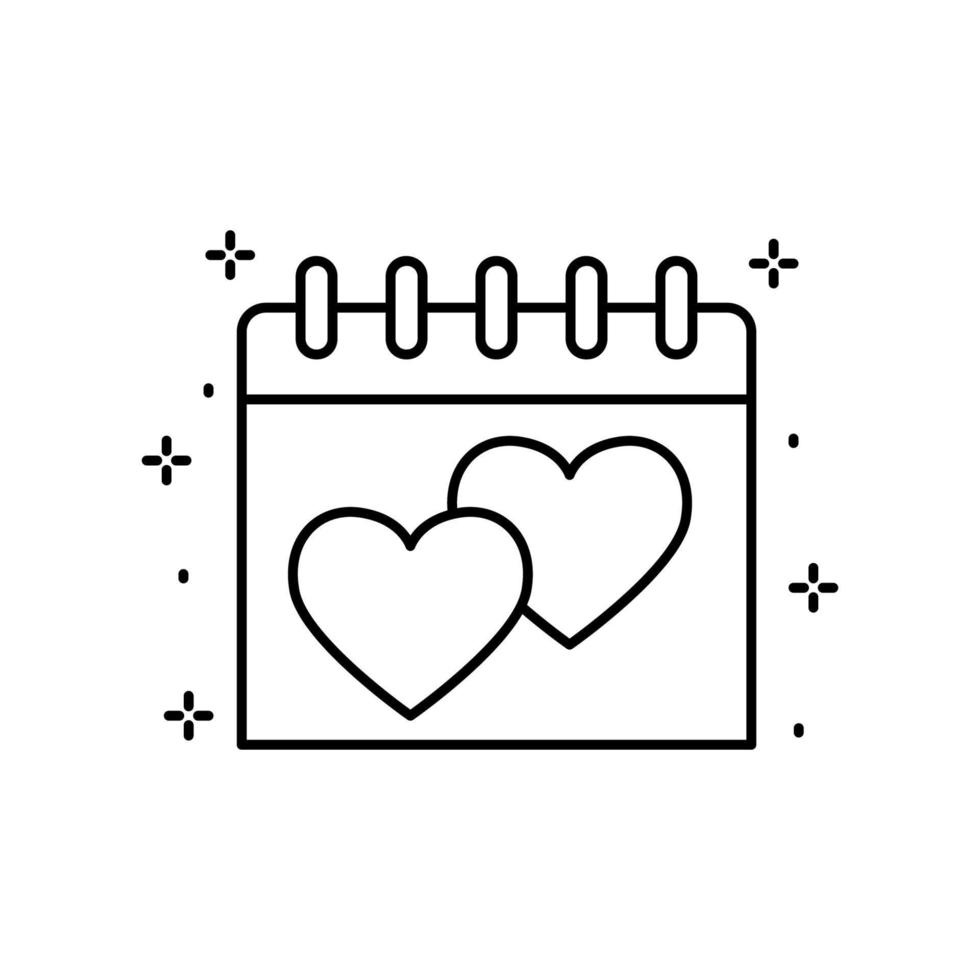 Calendar, heart vector icon