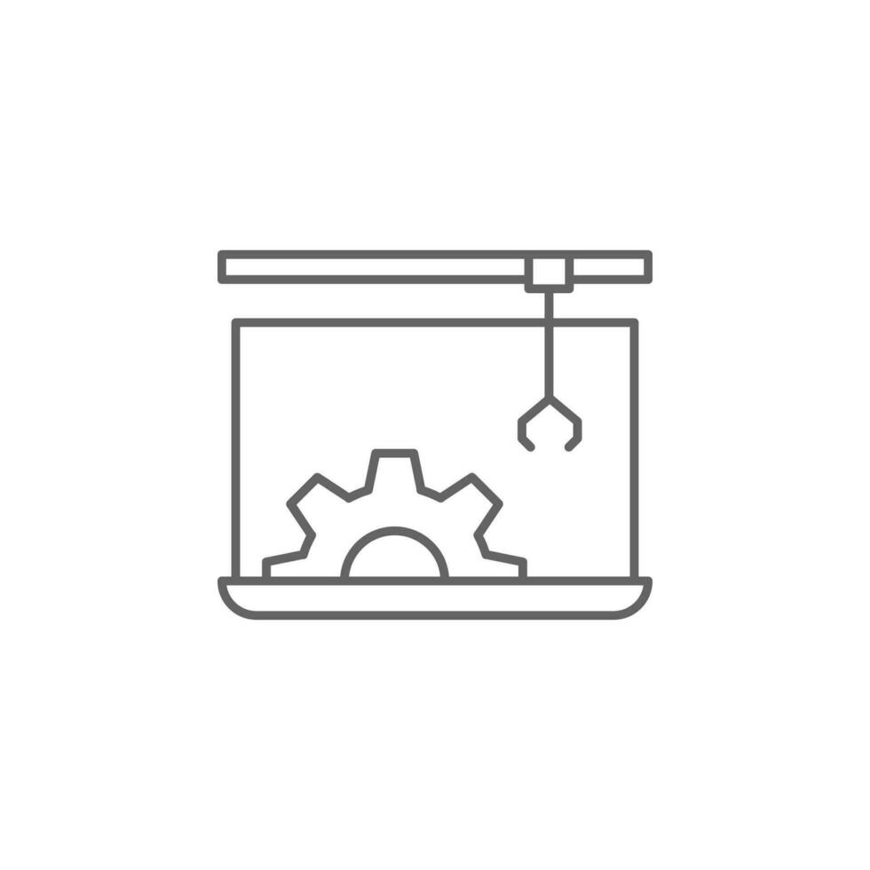 Industry flat, technology, automation, robot, industrial machine conveyor vector icon