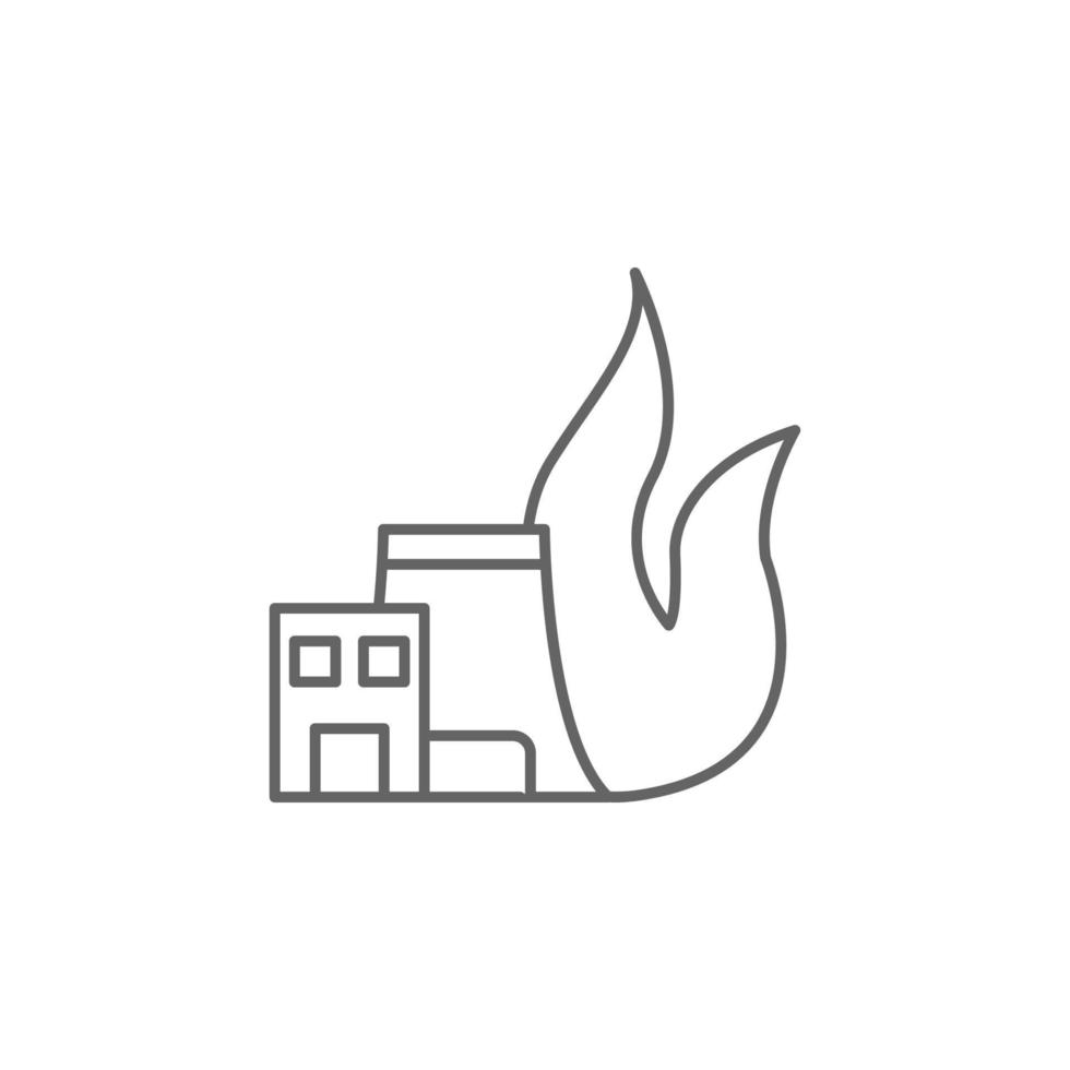 industria departamento, peligro, emergencia, fuego, fuego industrial fumar vector icono