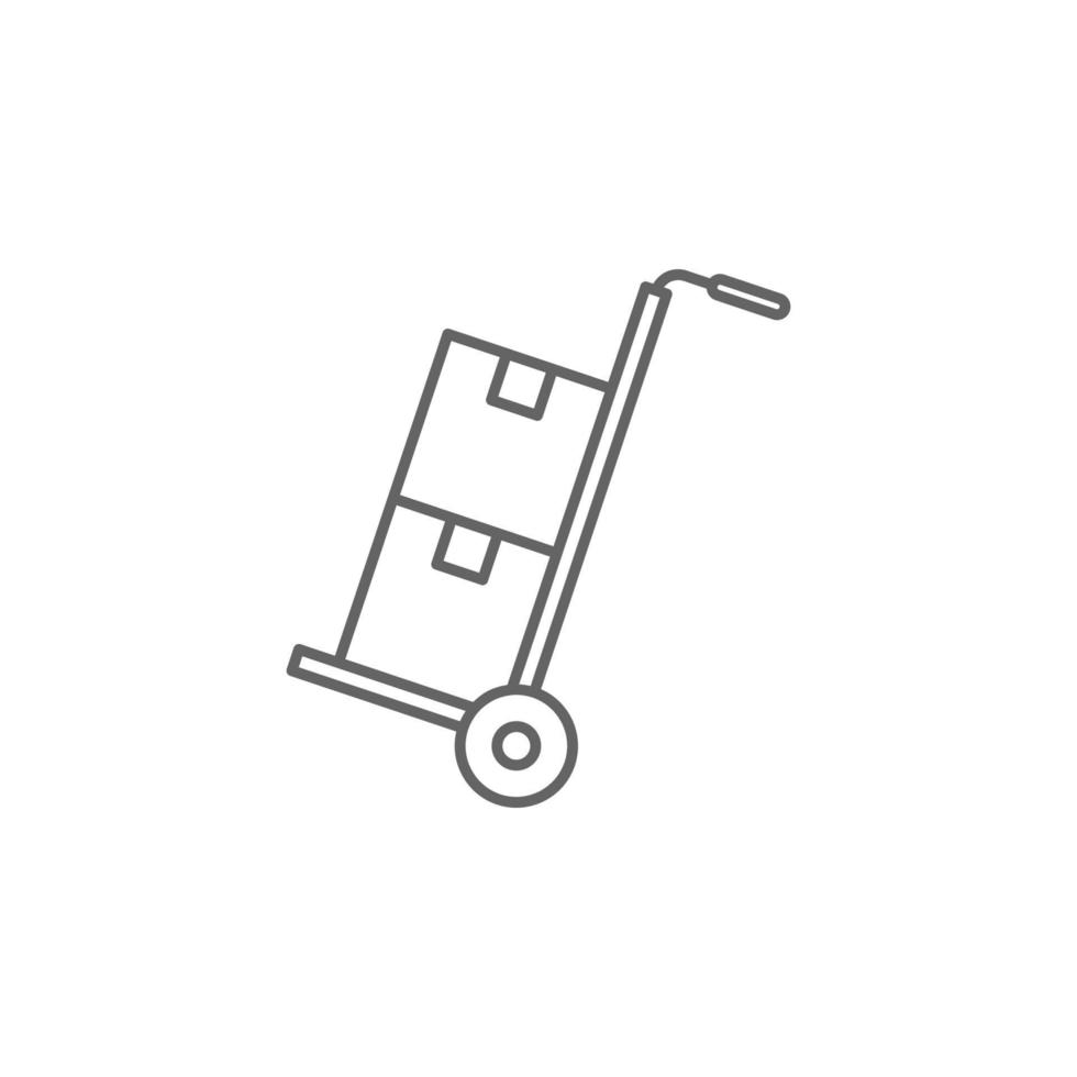 Industry flat, trolley, boxes, industrial vector icon