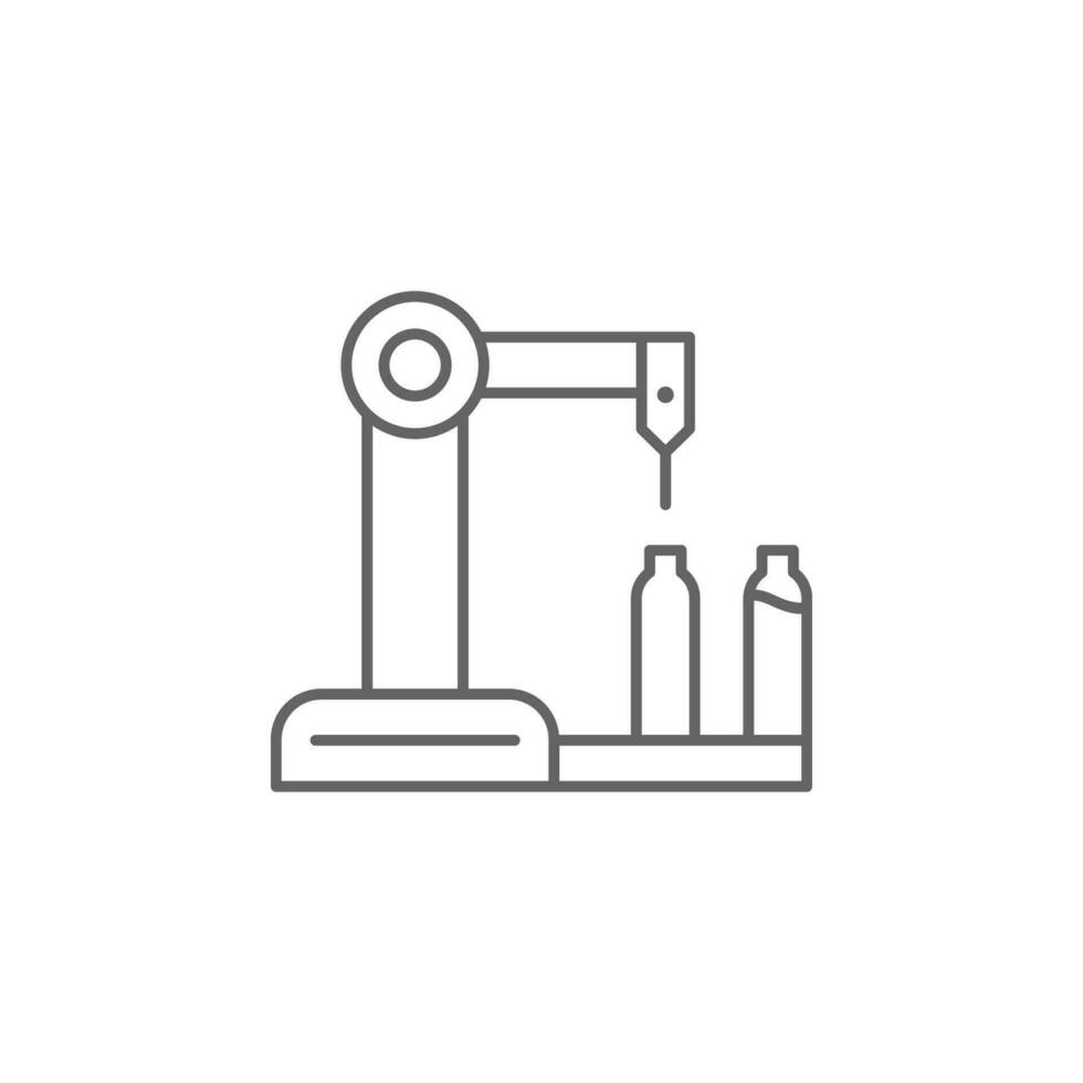 Industry flat, machine, industrial, automation, robot technology vector icon