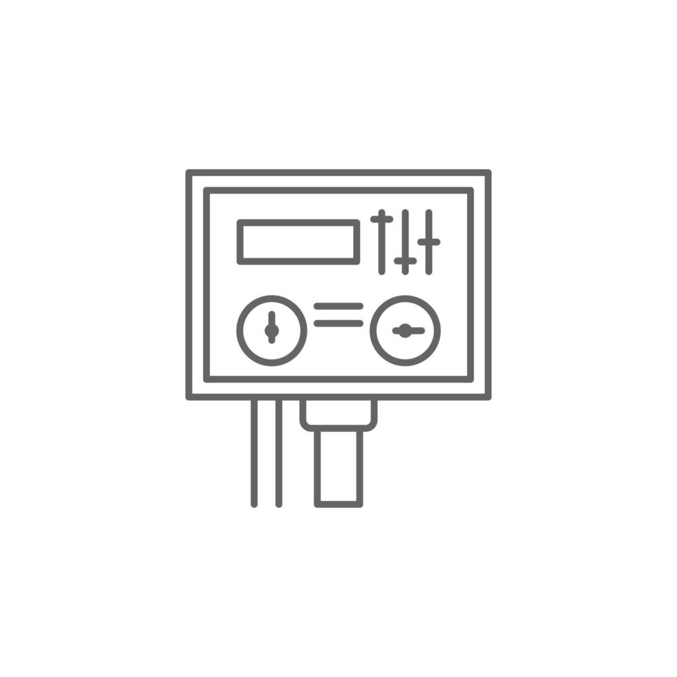 Industry flat, panel, machine, industrial, automation robot technology vector icon