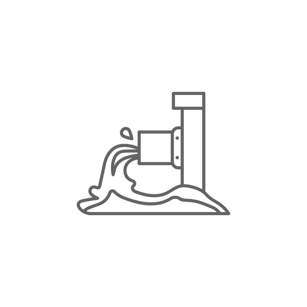 Industry flat, environment, industrial, pollution, sewage waste water vector icon