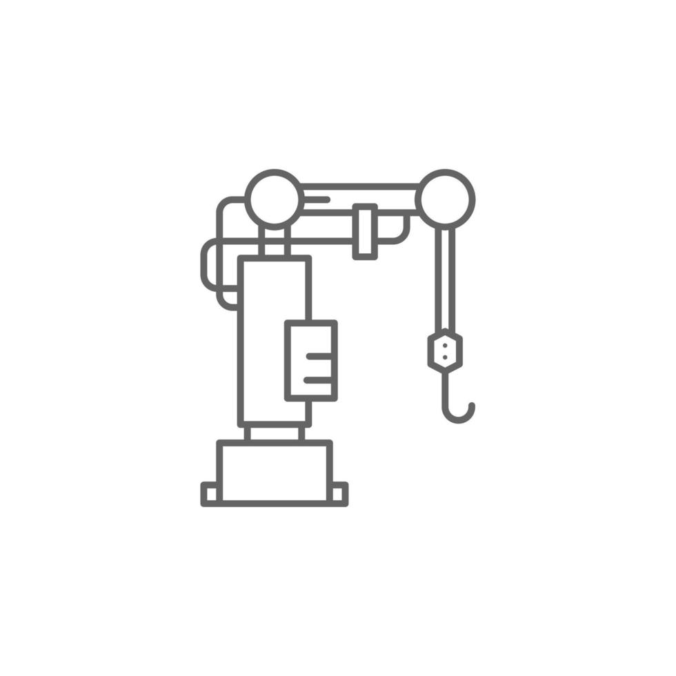 Industry flat, machine, industrial, automation, robot technology crane vector icon